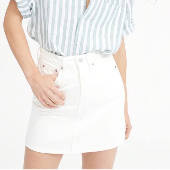 Everlane The Denim Skirt Size 26 in Bone NWT - Picture 6 of 6